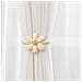 Set Di 2 Fermatenda A Fiore E Perla - Fermagli Decorativi Per Tende Beige - Foto miniatura 2
