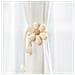 Set Di 2 Fermatenda A Fiore E Perla - Fermagli Decorativi Per Tende Beige - Foto miniatura 5