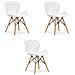 Sedia in ecopelle WAKO - Bianco moderno x 3 - Foto miniatura 1