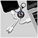 Cavo Usb 3 In 1 Micro-usb / Usb-c / Lightning Design Portachiavi Astrologia Pesci, Bianco - Foto miniatura 3