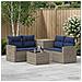 Set di divani 6 pz Grigio e Blu Navy Rattan sintetico e Acciaio - Foto miniatura 9
