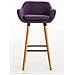 Sgabello Bar Grant Tessuto Sfoderabile I Sedia Alta Cucina Telaio in Legno di Faggio I Sgabello Bancone con Schienale E Poggiapiedi Viola - Foto miniatura 2