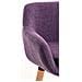 Sgabello Bar Grant Tessuto Sfoderabile I Sedia Alta Cucina Telaio in Legno di Faggio I Sgabello Bancone con Schienale E Poggiapiedi Viola - Foto miniatura 5