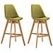 2 Sgabelli Design Cannes in Tessuto - Sgabelli Bar in Legno di Quercia - Sedie Cucina con Poggiapiedi e Schienale I Sedie Alte Bar H 76cm Verde Natura - Foto miniatura 1