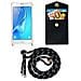 Catena Di Telefoni Cellulari Compatibile Con Samsung Galaxy J7 2016 In Nero Argento - Coperchio Protettivo In Silicone Con Anelli D'oro, Cinturino In Corda E Custodia Staccabile - Foto miniatura 9