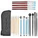 19pack Del Polimero Tools Con Riutilizzabili Pouch 9pcs Sfera Dello Stilo Che Punteggia Strumenti 5pcs Colori Shapers 4pcs Strumenti Di Ceramica Di Plastica Per La Modellazione Sculpting Shaping Goffratura A Secco - Foto miniatura 1