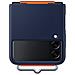 Custodia Silicone Cover Con Cinturino Ef-gf711tnegww Per Galaxy Z Flip 3 2021 Sm-f711 Blu - Foto miniatura 1