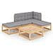 Set Divani da Giardino 5 pz con Cuscini Legno Massello di Pino - Foto miniatura 1