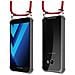 Catena Di Telefoni Cellulari Compatibile Con Samsung Galaxy A5 2017 In Rosso Rubino - Coperchio Protettivo In Silicone Con Anelli D'argento, Cinturino In Corda E Custodia Staccabile - Foto miniatura 8