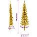 Albero Natale Artificiale Sottile A Metà Con Supporto Oro 120cm - Foto miniatura 3