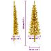 Albero Natale Artificiale Sottile A Metà Con Supporto Oro 120cm - Foto miniatura 4