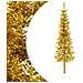 Albero Natale Artificiale Sottile A Metà Con Supporto Oro 120cm - Foto miniatura 8