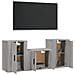 Set Mobili Porta Tv 3 Pz Grigio Sonoma In Legno Multistrato - Foto miniatura 3