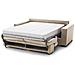 Divano Letto Aiko, Divano A 3 Posti, 100% Made In Italy, Sofà Soggiorno Con Apertura Girevole, Con Poggiatesta Regolabili E Braccioli Standard, Cm 220x95h85, Beige - Foto miniatura 3