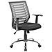 Sedia Con Ruote Camaleonte, Sedia Operativa A Rete Con Braccioli, Seduta Ergonomica Da Ufficio, 59x60h93/103 Cm, Grigio E Nero - Foto miniatura 4