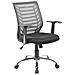Sedia Con Ruote Camaleonte, Sedia Operativa A Rete Con Braccioli, Seduta Ergonomica Da Ufficio, 59x60h93/103 Cm, Grigio E Nero - Foto miniatura 1