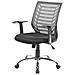Sedia Con Ruote Camaleonte, Sedia Operativa A Rete Con Braccioli, Seduta Ergonomica Da Ufficio, 59x60h93/103 Cm, Grigio E Nero - Foto miniatura 5