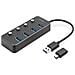 Hub Usb 3.0, 4 Porte, Attivabile, Alloggiamento In Alluminio (usb3.0 Hub 4-port Switch Alu - Switch Aluminium Ca - Foto miniatura 3