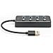 Hub Usb 3.0, 4 Porte, Attivabile, Alloggiamento In Alluminio (usb3.0 Hub 4-port Switch Alu - Switch Aluminium Ca - Foto miniatura 4