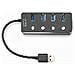 Hub Usb 3.0, 4 Porte, Attivabile, Alloggiamento In Alluminio (usb3.0 Hub 4-port Switch Alu - Switch Aluminium Ca - Foto miniatura 6