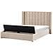 Letto Matrimoniale Ad Acqua Velluto Beige Con Panca Portaoggetti 180 X 200 Cm Noyers - Foto miniatura 5
