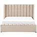 Letto Matrimoniale Ad Acqua Velluto Beige Con Panca Portaoggetti 180 X 200 Cm Noyers - Foto miniatura 7