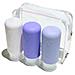 Set Di 3 Flanconcini Da Viaggio In Silicone Da 98 Ml In Busta Impermeabile Trasparente Con Cerniera Viola - Foto miniatura 1