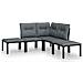 Set Salotto da Giardino 5 pz Nero e Grigio in Polyrattan - Foto miniatura 1