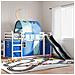 Letto a Castello con Scivolo e Tende Blu 80x200 cm - Foto miniatura 10