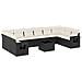 Set Divani Da Giardino 11 Pz Con Cuscini In Polyrattan Nero - Foto miniatura 2