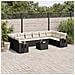 Set Divani Da Giardino 11 Pz Con Cuscini In Polyrattan Nero - Foto miniatura 1