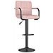 Sgabello Da Bar Rosa In Velluto - Foto miniatura 1