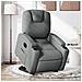 Poltrona Alzapersona Reclinabile Elettrica Grigio Scuro Tessuto - Foto miniatura 2