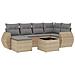 Set Divani da Giardino 7 pz con Cuscini Beige in Polyrattan - Foto miniatura 1