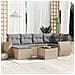 Set Divani da Giardino 7 pz con Cuscini Beige in Polyrattan - Foto miniatura 2