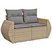 Set Divani da Giardino 7 pz con Cuscini Beige in Polyrattan - Foto miniatura 3