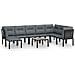 Set Salotto da Giardino 9 pz Nero e Grigio in Polyrattan - Foto miniatura 1