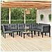 Set Salotto da Giardino 9 pz Nero e Grigio in Polyrattan - Foto miniatura 2