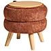 Pouf Contenitore Hawley Ciniglia Marrone Dorato - Foto miniatura 3