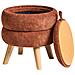 Pouf Contenitore Hawley Ciniglia Marrone Dorato - Foto miniatura 4