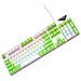Tastiera Meccanica Cablata Retroilluminata Arcobaleno Interruttore Blu Hot-swappable 104 Tasti White+green - Foto miniatura 2