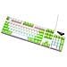 Tastiera Meccanica Cablata Retroilluminata Arcobaleno Interruttore Blu Hot-swappable 104 Tasti White+green - Foto miniatura 3