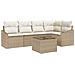 Set da Pranzo per Giardino con cuscino 6 pcs Beige e Crema - Foto miniatura 1