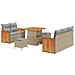 Set Divano da Giardino con cuscino 8 pcs Beige Poly Rattan - Foto miniatura 1