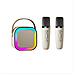 Altoparlante Karaoke Bluetooth Portatile (edizione Base) Con Due Microfoni E Altoparlante Beige - Foto miniatura 1