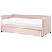 Letto Estraibile Velluto Chavonne 90 X 200 Cm Rosa - Foto miniatura 3