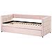Letto Estraibile Velluto Chavonne 90 X 200 Cm Rosa - Foto miniatura 4