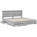 Struttura del letto con testiera Grigio Sonoma 200 x 200 cm - Foto miniatura 5