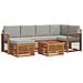 Set divani con cuscino 7 pcs Grigio Naturale e Chiaro - Foto miniatura 1