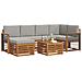 Set divani con cuscino 7 pcs Grigio Naturale e Chiaro - Foto miniatura 3